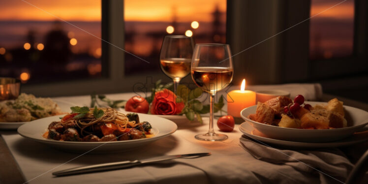 Lifestyle photography of romantic dinner - Starpik Stock