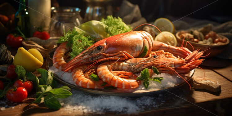 Lifestyle photography of seafood dinner - Starpik Stock