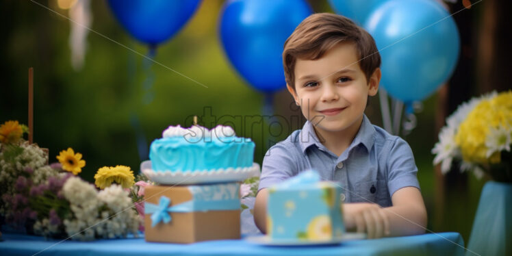 Little boy celebrate happy birthday party - Starpik Stock