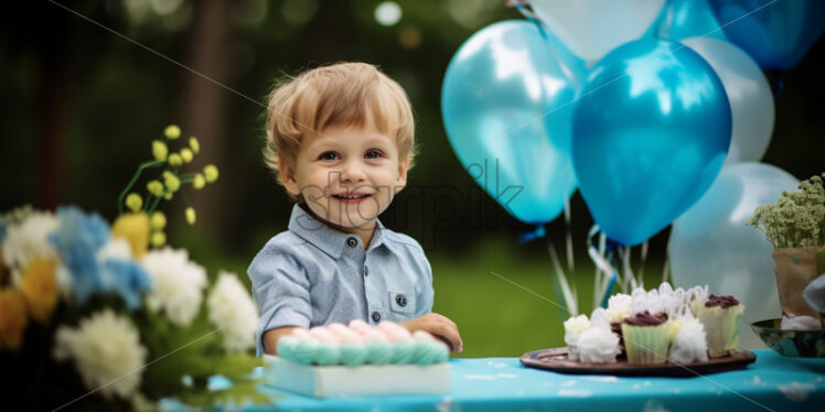 Little boy celebrate happy birthday party - Starpik Stock