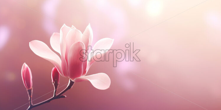 Magnolia on a magical bokeh background - Starpik Stock