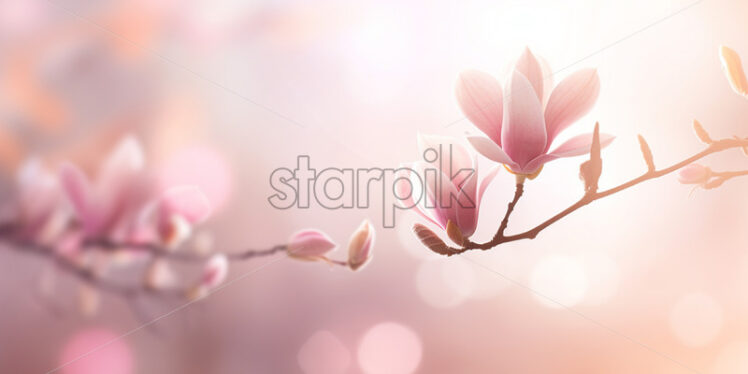 Magnolia on a magical bokeh background - Starpik Stock