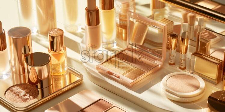 Makeup set including a variety of makeup products - Starpik Stock