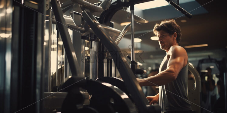 Man working out on a gym - Starpik Stock