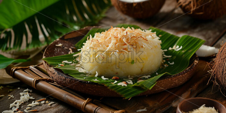 Mashed cassava  on coconut pulp - Starpik Stock