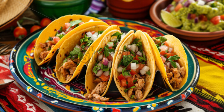  Mexican tacos in a festive setting - Starpik Stock