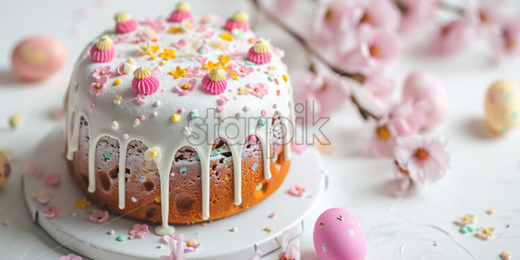 Minimalist easter cake.Easter concept - Starpik Stock