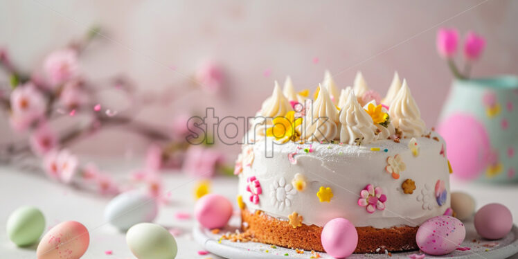 Minimalist easter cake.Easter concept - Starpik Stock