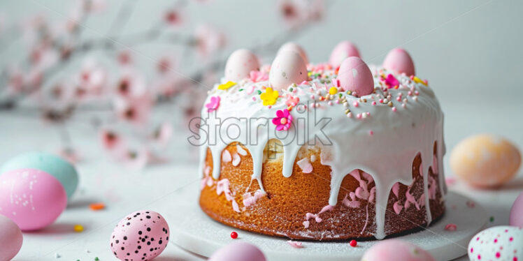 Minimalist easter cake.Easter concept - Starpik Stock