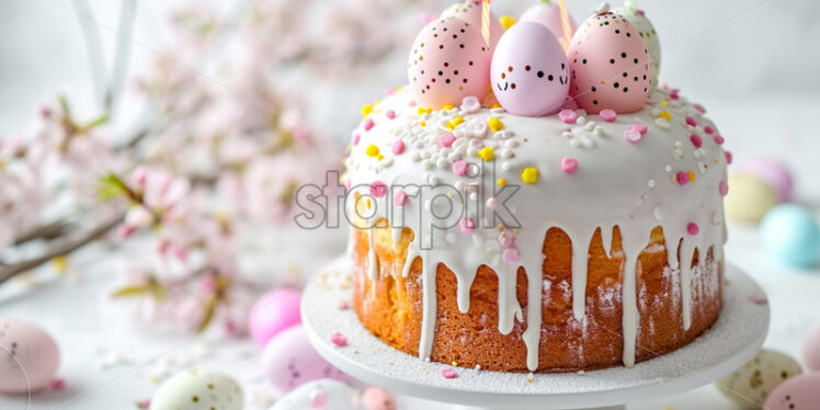 Minimalist easter cake.Easter concept - Starpik Stock