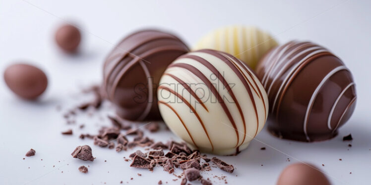 Minimalist postcard with easter chocolates - Starpik Stock