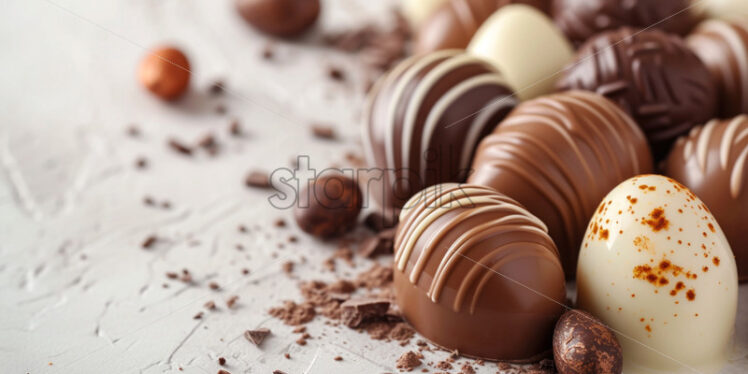 Minimalist postcard with easter chocolates - Starpik Stock