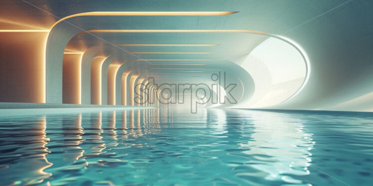 Modern pool indoors design - Starpik Stock