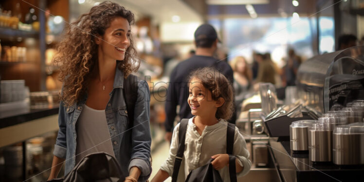 Mother shopping on department store with her daughter - Starpik Stock