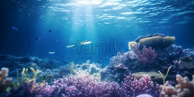 Ocean underwater fish.Ocean life concept - Starpik Stock