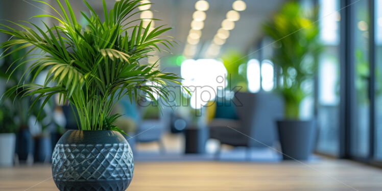 Office plants and decorations adding a touch of greenery to workspaces - Starpik Stock