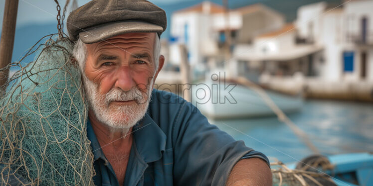 Old greek fisherman - Starpik Stock