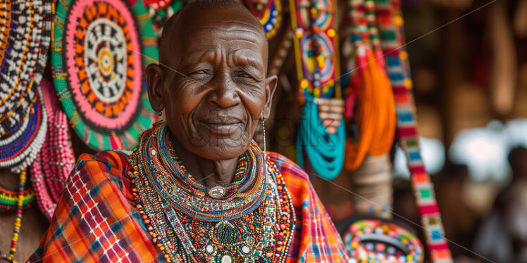 Old maasai beadworker - Starpik Stock