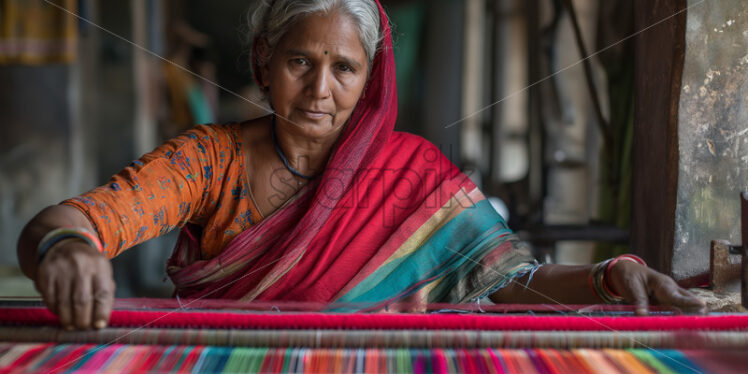 Old saree weaver - Starpik Stock