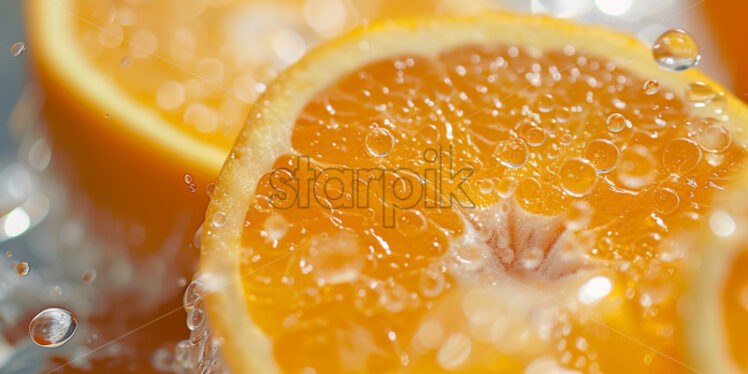 Orange slices splash juicy for mock up product - Starpik Stock