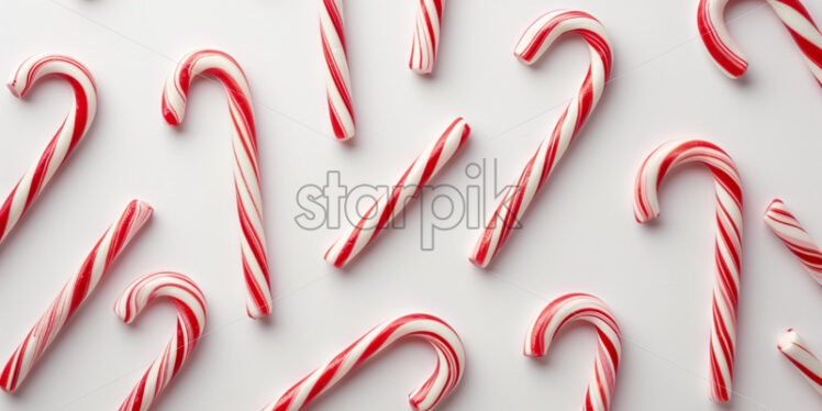  Pattern of candy canes on a isolate white background - Starpik Stock