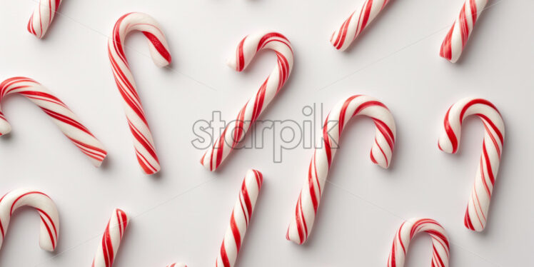  Pattern of candy canes on a isolate white background - Starpik Stock