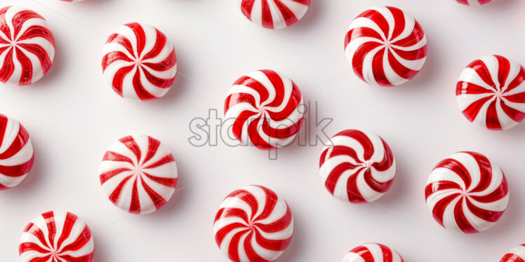 Pattern of peppermint candies on a isolate white background - Starpik Stock