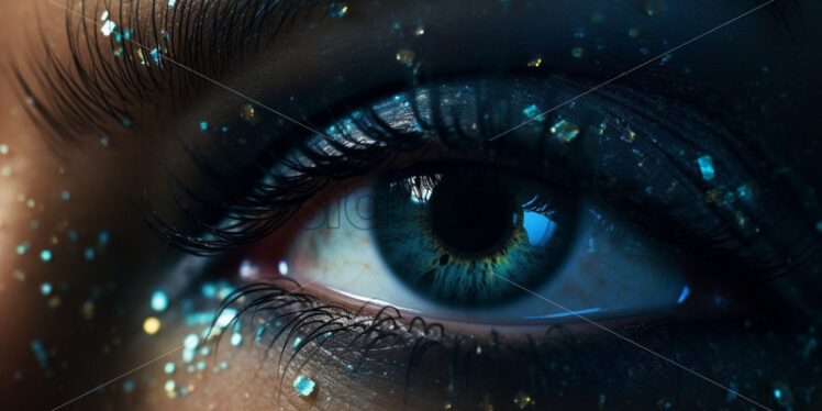 Photo of colorful eye. Close up. Optical beauty - Starpik Stock