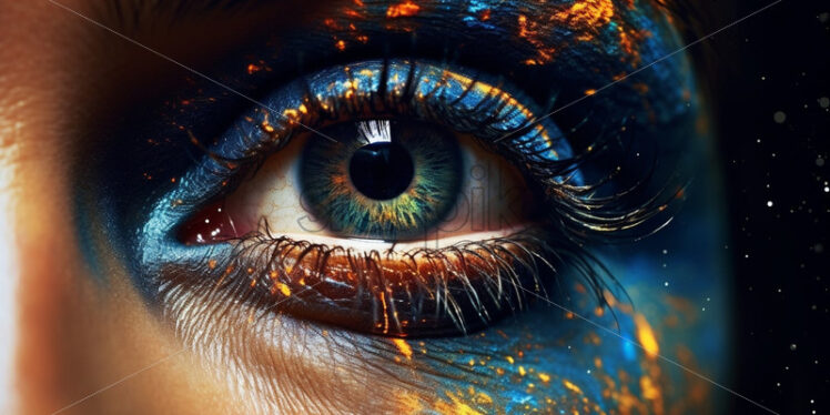 Photo of colorful eye. Close up. Optical beauty - Starpik Stock