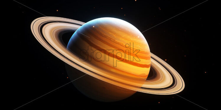 Photo of galaxy and planet. Cosmic panorama - Starpik Stock