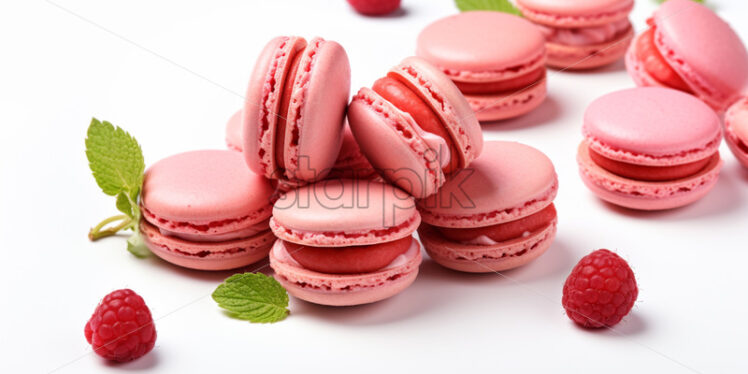 Pink macarons with forest fruit cream - Starpik Stock