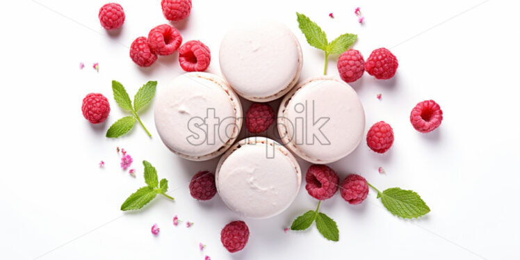 Pink macarons with forest fruit cream - Starpik Stock