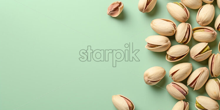 Pistachio on isolate light green background - Starpik Stock