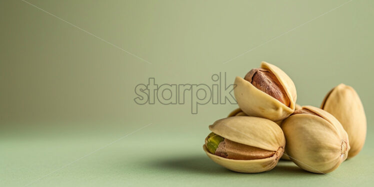 Pistachio on isolate light green background - Starpik Stock