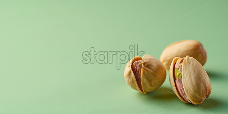 Pistachio on isolate light green background - Starpik Stock