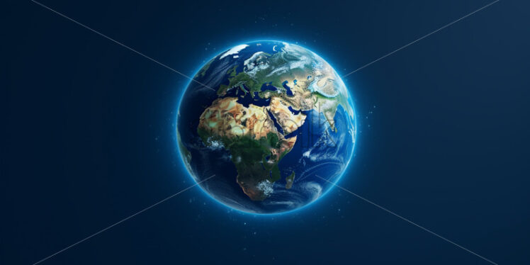 Planet Earth on blue background - Starpik Stock