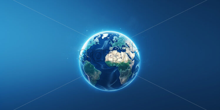 Planet Earth on blue background - Starpik Stock