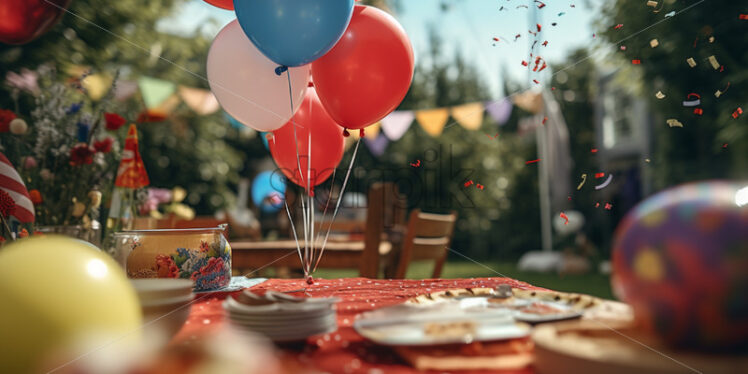 Playful games at the birthday party on nature background - Starpik Stock