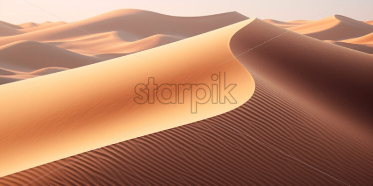 Playful sand dunes shaped by the wind into mesmerizing patterns and ripples - Starpik Stock