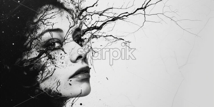 Portrait of a girl in surrealism style - Starpik Stock