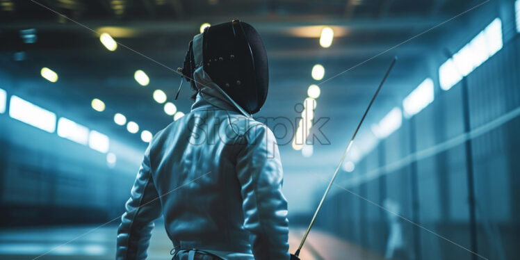 Portrait of a professional fencing athlete - Starpik Stock