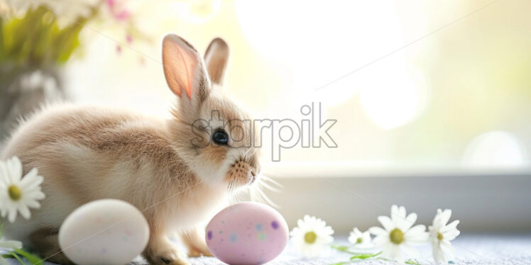 Postcard with easter bunny minimalism  - Starpik Stock