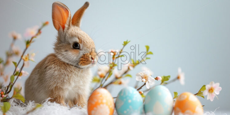 Postcard with easter bunny minimalism  - Starpik Stock