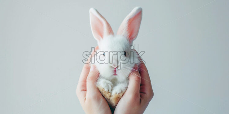 Postcard with easter bunny minimalism - Starpik Stock