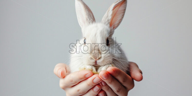 Postcard with easter bunny minimalism - Starpik Stock