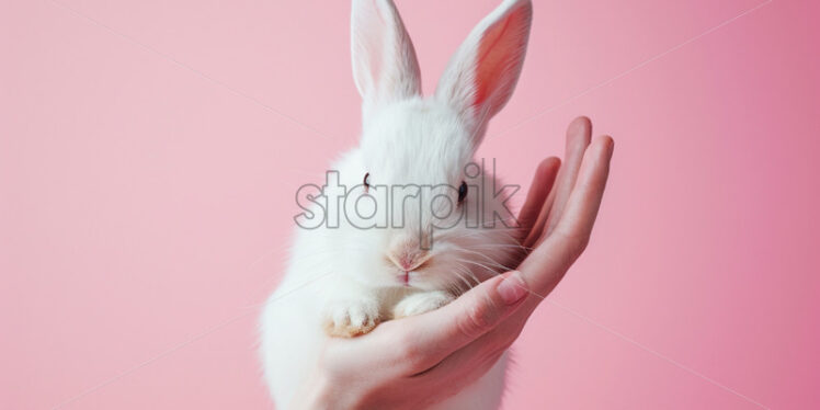 Postcard with easter bunny minimalism - Starpik Stock