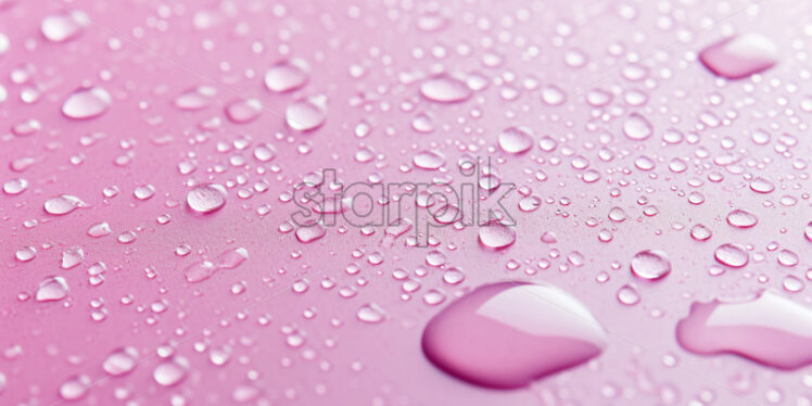 Postcard with water drops on pink background - Starpik Stock