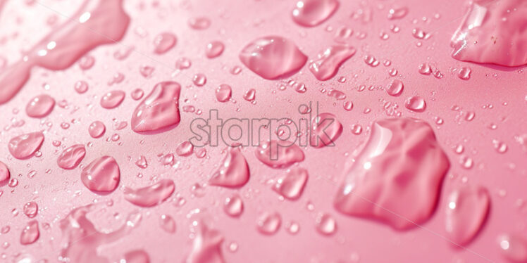 Postcard with water drops on pink background - Starpik Stock