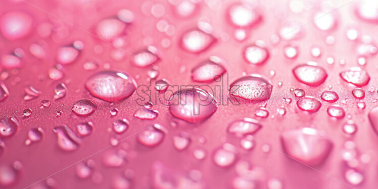 Postcard with water drops on pink background - Starpik Stock