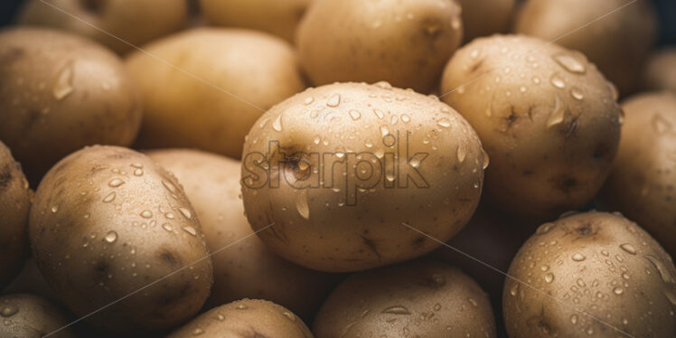 Potatoes with water drops, pattern - Starpik Stock